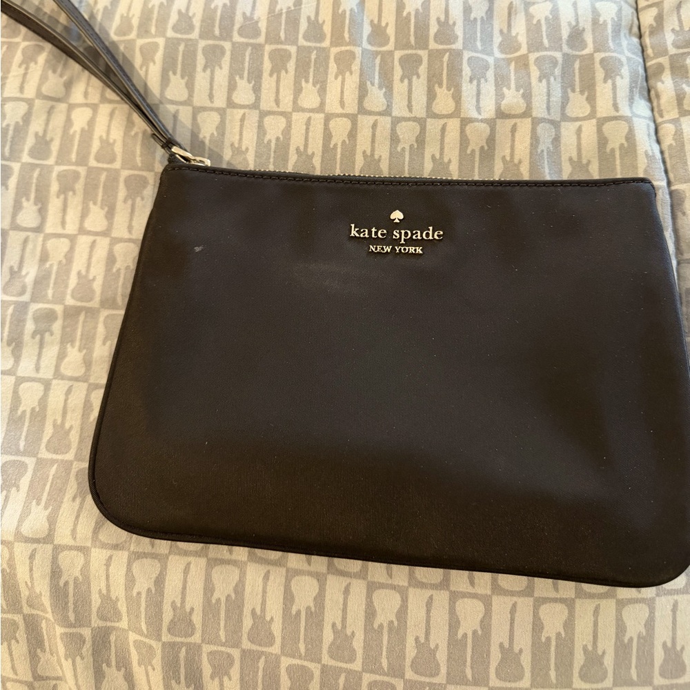 kate spade black fabric wristlet
